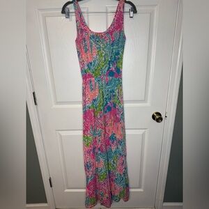 Lilly Pulitzer Tria Maxi Dress Lets Cha Cha Size Xtra Small GUC 100% Cotton